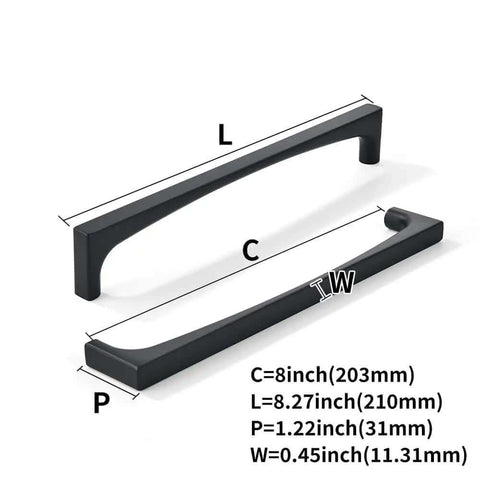 10 Pack Heavy Duty Matte Black Cabinet Pulls Rock Solid Zinc Alloy Drawer Handles For Kitchen Cabinetry Bedroom Furniture And Bathroom Vanity Slick Modern Hardware That Looks Dang Good, measuring 8 inch with a sleek design.