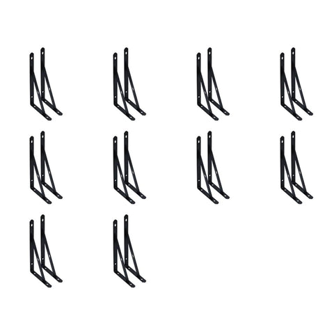 Triangular Iron Shelf Brackets 10 Pack For Home Repair And Cabinet Corner Support Board Connection Brace Mounting Hardware