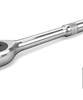 One Half Inch Drive Quick Release Ratchet Handle With 90-Tooth Reversible Chrome Alloy Socket Wrench and Adapter