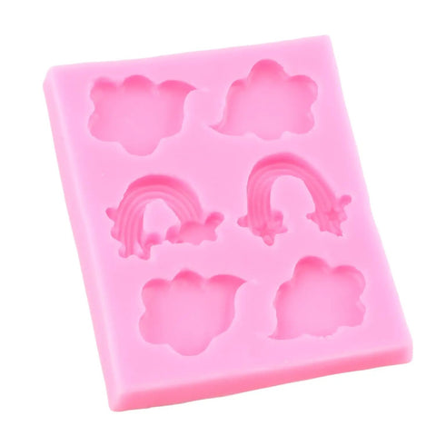Sweet Rainbow Cloud Fondant Molds Set Of 4 For Cake Decorating And Cupcake Toppers Hot Air Balloon And Cloud Silicone Molds