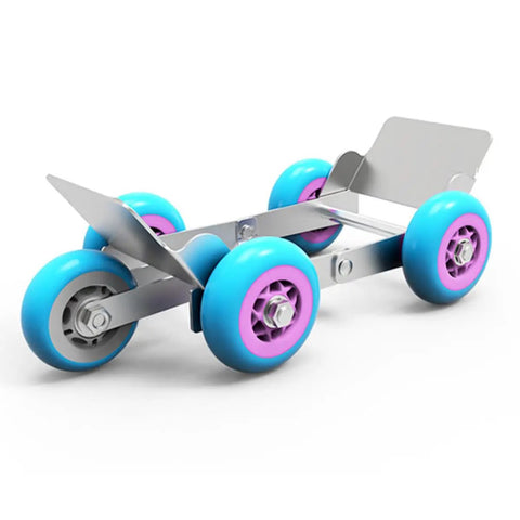 Heavy Duty Vehicle Moving Dolly No Slip Rubber Steel Pro Car Mover Skate For Garage Transport Polycarbonate Wheel Casters Motorcycle Shifting Built Rock Solid Reliable Gear For Mechanics And Drivers Nailing The Job In Shop, steel dolly with blue wheels