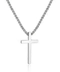 Dope Silver Stainless Steel Cross Necklace For Men, 20 Inch Box Chain Pendant, Hypoallergenic And Lead Free, Durable Christian Jewelry Gift