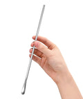 Hand holding a Long Handle Stainless Steel Stirring Spoon 10 Inch Durable Home Bar Tool For Coffee Tea Iced Drinks And Cocktails Reusable