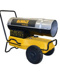 Job Site Beast 135000 Btu Forced Air Kerosene And Diesel Heater with rugged wheels and controls for easy mobility.