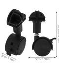 Heavy Duty Stem Caster Wheels Replacement For Pet Cage And Dog Kennel Swivel Rollers showing black casters with stem mounts and measurements.