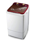 Compact Portable Washer Machine With Timer Dial Single Tub Laundry Cycle Built For Apartments Rv Dorms Easy Spin Dry 6kg Capacity Lightweight Red Shell side view with controls