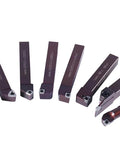 Accusize 9-piece 1/2-inch shank indexable carbide turning tool and boring bar set for aluminum, front view