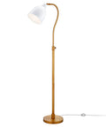 Adjustable Arc Floor Lamp With Brass Metal Shade, Handcrafted Brass Finish On Steel Base, 8 Ft Cord, Foot Switch, E26 Socket