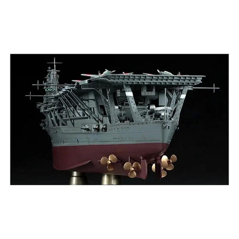 Top Shelf Japanese Imperial Akagi Aircraft Carrier Scale Model Kit With Drop Dead Detail And Foolproof Fit Designed For Serious Hobbyists Looking For A Killer Weekend Project, detailed side view showing propellers and deck.