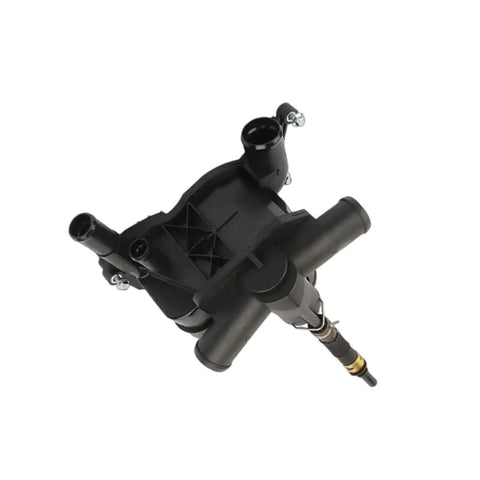 Heavy Duty Engine Coolant Thermostat Assembly For Range Rover L322 3.6 TDV8 2006 To 2012 top view showing outlets.