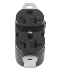Rock Solid Double Industrial Outlet Socket Heavy Duty Power Receptacle Built Like A Tank For Garage And Workshop Spaces top view with dual receptacles.