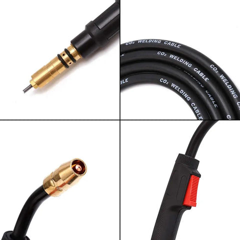 Close-up of 15ft 150A MIG Welding Gun Torch Stinger Replacement For Miller M-150 M15 and Millermatic Series components