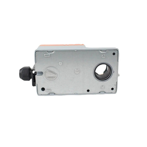 Ultra Reliable Modulating Damper Actuator Featuring 5Nm Torque And 24V AC DC Power Ip54 Rated HVAC vent controller viewed from back with cable attachment.