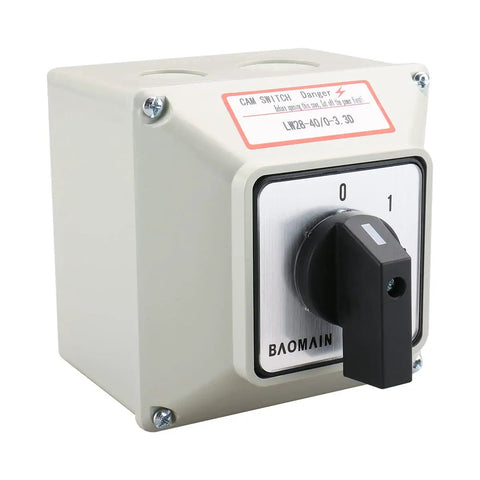 Rugged Rotary Cam Changeover Switch With Exterior Box 40A 12 Terminals 2 Pole Four Positions 0 1 2 3 Latching IP65 Waterproof AC 660V