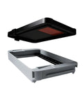 Top Shelf Compatible Resin Tank For Form 4L 3D Printer Hella Durable Replacement Vat with outer black cover and gray base.