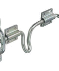 Sliding Bolt Door And Gate Latch Zinc Plated For Right Or Left Hand Swing Gates With Rounded Edges To Protect Livestock Sturdy Design Years Of Service Includes Lags And Mounting Screws Padlock Compatibility And Plate Staple Requirement Secure Locking.