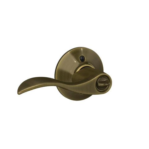 Accent Keyed Door Lever Antique Brass Finish Reversible Handle For Right Or Left Swing Doors Easy DIY Install With Phillips Screwdriver Durable Security Lever For Home Fits 2.3 x 2.8 x 2.8 Inch