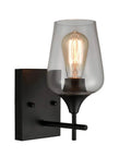 Dope Matte Black Industrial Wall Sconce With Clear Glass Shade, Modern Vanity Light For Bathroom Hallway Or Kitchen