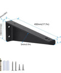 Heavy Duty Wall Mount Shelf Brackets Rock Solid L Shape Supports Slick Black Steel Frame dimensions with screws and anchors