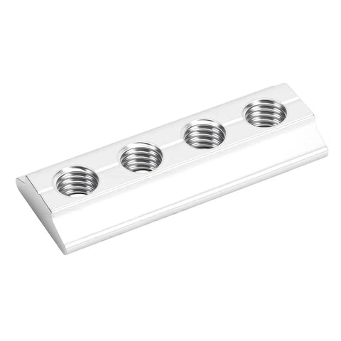 Heavy Duty Truck Bed T Slot Nuts 8mm Tie Down Hardware Easy Slide Into L Track with four threaded openings for secure cargo.