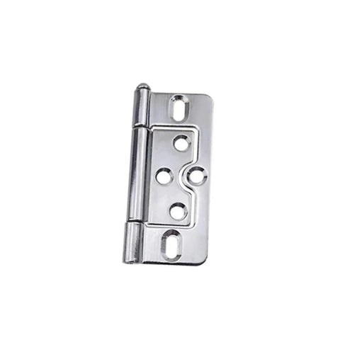 Rotating Concealed Door Hinges For Cabinets And Wardrobes, Heavy Duty Iron Flat Hinge 1Pc in silver, close-up view