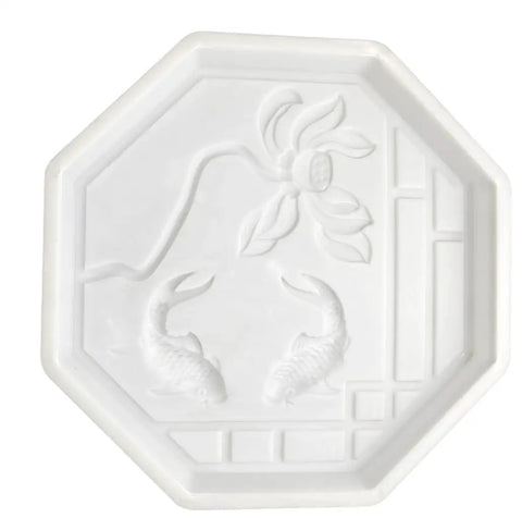 Large Round Concrete Mold For Walkways And Patios 18.89 Inch Diameter Reusable Brick Paver Tile Mold With Lotus Pattern Easy Demold