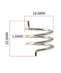 Precision spiral spring, 22.6mm height, 18.6mm width, 1.6mm thickness for the Sixteen Piece Dope Bicycle Disc Brake Caliper Springs Mechanical Return Arm Replacement Kit For Road And Mountain Bike Brakes Smooth As Butter Action.