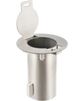 Heavy Duty Removable Round Bollard Featuring Slick Flush Mount Sleeve Base, stainless steel construction for secure access control.