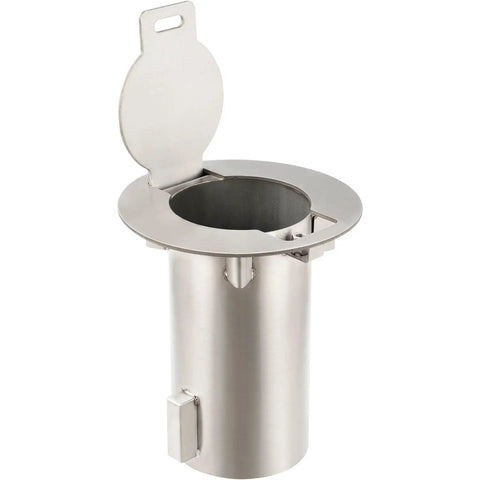 Heavy Duty Removable Round Bollard Featuring Slick Flush Mount Sleeve Base, stainless steel construction for secure access control.