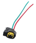 Four Piece Ignition Coil Wiring Pigtail Harness Kit With Connectors For Hyundai Tucson Santa Fe Kia Optima Sorento Fits 2.0 And 2.4 Engines Keep Your Rig Cruising Smooth Today, close-up of connector with red and green wires.
