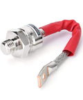 1600V ZP100A Spiral Power Stud Rectifier Diode For Beefed Up Heavy Duty Power Systems 100A Forward Current 2000V Reverse Voltage Low Frequency Electronics 16mm Thread Size, red lead and stud terminal