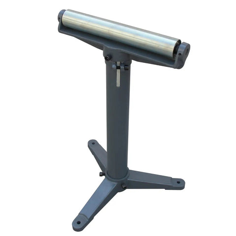 Big Time Heavy Duty Adjustable Pedestal Roller Stand With Smooth Ball Bearing Wheels Built For Tough Workshop Jobs And Solid Material Support Up To Six Hundred Pounds Rolls Like Butter Gray, showcasing the adjustable roller and tripod base.