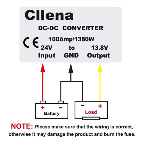 Heavy Duty 24V to 13.8V Buck Converter 100A 1380W Waterproof DC-DC Power Regulator for Golf Carts wiring diagram