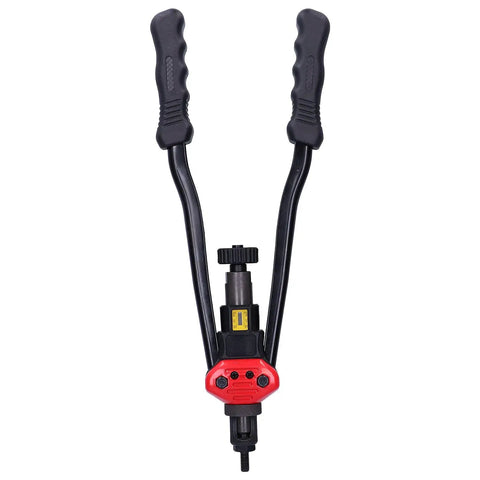 Beefy Pro Grade Heavy Duty Double Handle Hand Riveter Tool With M3 M4 M5 M6 M8 M10 Mandrels And Blind Rivet Nuts kit, front view
