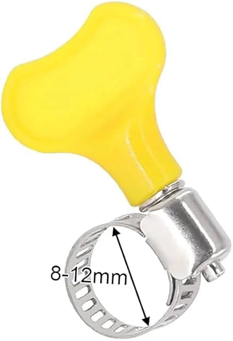 Yellow Stainless Steel Hose Clamps 14 Pack Adjustable Thumb Screw Key Type 8mm Bandwidth for Plumbing Automotive And Machinery