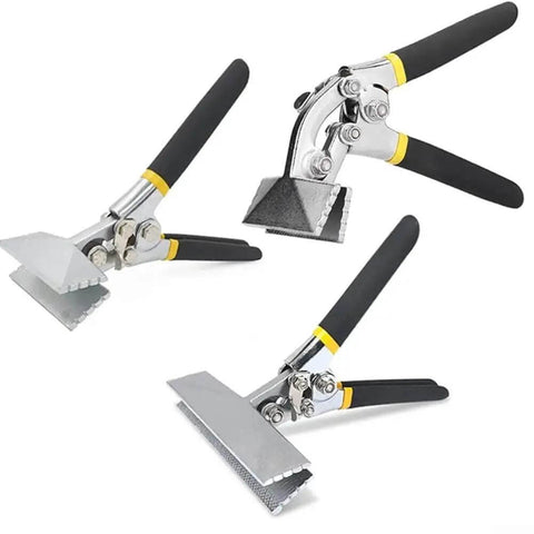 Workhorse Sheet Metal Bending Pliers with straight or elbow handle, dual jaw widths, chrome vanadium steel for crimping and seaming