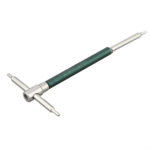 Heavy Duty 6150 Stainless Steel Sliding T Handle Hex Key Set With Precision Forged Inner Wrenches For Furniture Assembly And Tightening Jobs That Are Tough To Reach. angled view of 6150 steel sliding T-handle hex key