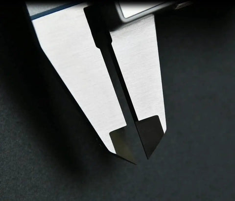 Close-up of Handy 6 Inch Digital Calipers With Large LCD Screen, stainless steel jaws for precise measurements.