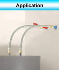 Flexible Water Heater Connector Kit With 24 Inch Stainless Steel Braided Hose And Integrated Three Quarter Inch Ball Valve FIP