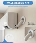 All In One Mini Split Line Set Cover And Wall Sleeve Combo Kit For Outside AC Units With Rapid Bond Tape and Solid Wall Insert, showing seamless wall finish.