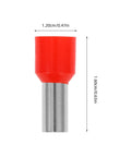 Huge 100 Pack Wire End Terminal Kit With Non Insulated Ferrule Connectors Made From Stainless Steel Plus Plastic To Stop Short Circuits And Boost Electrical Wiring Reliability For DIY Projects And Car Repairs red ferrule connector, 1.2cm x 1.6cm