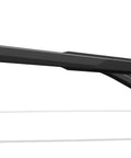 Active Safety Sunglasses Featuring Shatterproof Captivate Black Mirror Lenses, crystal light blue frame, side view.