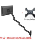 Premium Aluminum Wall Mount Bracket For 17 To 32 Inch Displays Featuring Full Swivel Rotation Plus Four Extension Arms with VESA mount.