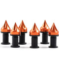 Sick Six Piece Aluminum Spike Windscreen Bolts Kit For Motorcycles Anodized Orange M5 X 15mm Universal Fit Easy To Install