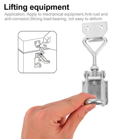Rock Solid Stainless Steel Toggle Latch Clamp With Adjustable Movable Spindle For Jigging Tool Fixtures held in hand.