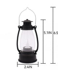 5.1 Inch Mini Lanterns Six Pack LED Candle Lanterns For Indoor Outdoor Decor with Flickering Warm Flame shown with dimensions