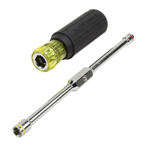 2-In-1 Hex Nut Driver With Magnetic Retention, 1/4-Inch And 5/16-Inch Bits, showing handle and extension, color-coded bands visible.