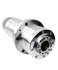 Top Shelf CNC Belt Driven Spindle Assembly With Automatic Tool Changer, polished steel, 120mm outer diameter.