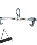 Portable Aluminum Horizontal Sliding Beam Anchor For Construction Safety Adjustable I Or H Beam Clamp With Carry Bag, showing clamp setup and carry bag.