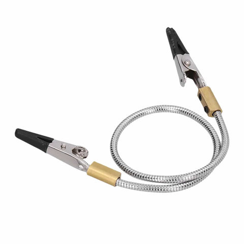 Adjustable Third Hand Soldering Tool With Dual Clips For Electronics Repair And PCB DIY Durable Rubber Sleeve Clamp displayed from above